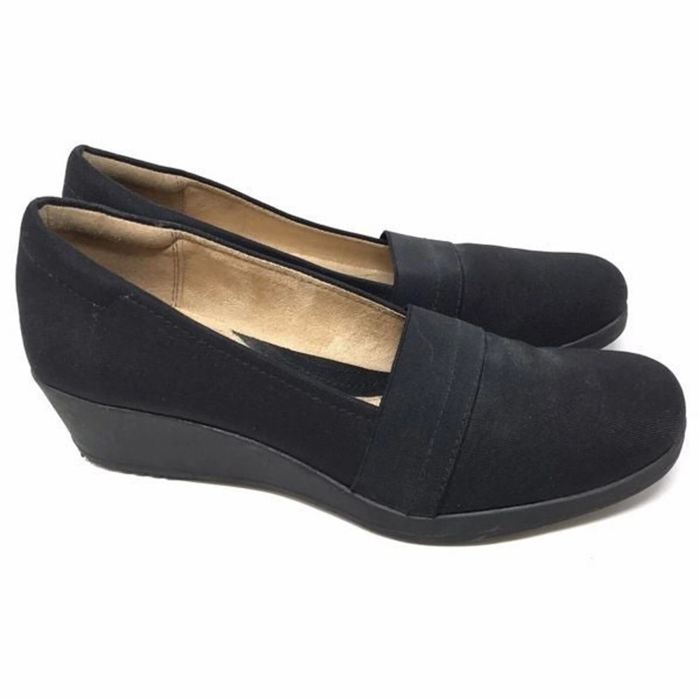 Naturalizer Classic Black Suede Wedges